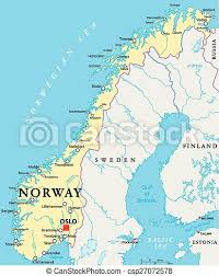 Noruega, país socialista de europa (con. Mapa Politica De Noruega Con Capital Oslo Fronteras Nacionales Ciudades Importantes Rios Y Lagos Etiquetar Y Escalar Canstock