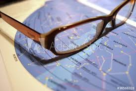 Star Chart And Glasses Buy This Stock Photo And Explore