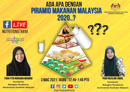 Makanan diletakkan pada aras yang berbeza di dalam piramid makanan berdasarkan kepada nilai nutrien utama (kementerian kesihatan malaysia, 2011). Facebook