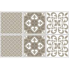 Sticker Imitation Carreau De Ciment 10x10 Cm Taupe X6 Sticker Decoration Murale Decoration Gifi