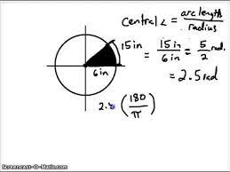 2) a circle has an arc length of 5.9 and a central angle of 1.67 radians. Central Angle Measurement Arc Length And Area Of A Sector Youtube