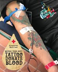 Is donating blood with a tattoo acceptable? Laika On Twitter Before Your Next Tattoo Donate Blood Did You Know That If You Get A Tattoo You Have To Wait 1 Year To Donate Blood Inkandblood Is A Ecuadorian Red
