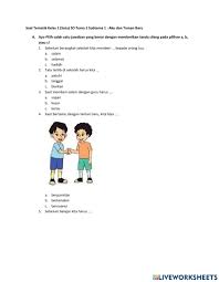Apr 06, 2021 · 20210224 setiap soal tema 7 untuk kelas 6 enam sd ini keterangannya sebagai berikut. Tematik Kelas 1 Tema 1 Subtema 1 Worksheet