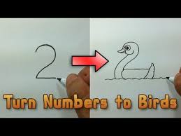 Bird Drawing For Kids Very Easy Very Easy How To Turn Numbers 1 5 Into The Cartoon Birds Step By Step Art Game On Paper For Kid Dul In 2020 Drawing Journal Painting Blog