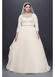15 perfect plus size wedding dresses. Oleg Cassini Plus Size Organza 3 4 Wedding Dress David S Bridal