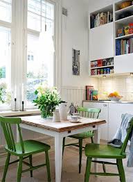 Darling Little Kitchen Clean And Bright Love The Green Chairs Of Course Modern Dining Room Small Dining Area Small Dining
