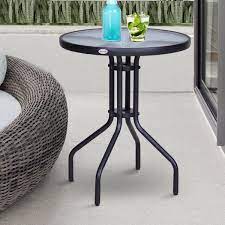 Check spelling or type a new query. 24 Patio Round Table Tempered Glass Top Outdoor Dining Steel Frame Backyard Walmart Canada