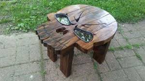 Wooden Skull Table Skull Furniture Wood Projects Woodworking