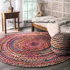 Rugs are a big home purchase and it can be overwhelming to find the right one for your space. Indian Handmade Hand Braided Bohemian Cotton And Jute Area Rug Round Rug Multi Colors Home Decor Rugs Size 5 Feet Jute Area Rugs Rugs On Carpet Cotton Area Rug