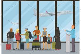 Airport Terminal Departure Or Check In 2020 Airports Terminal Illustration Airport