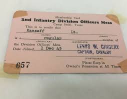 1945 Camp Swift Texas 2nd Infantry Division Officers Id Card Us Army Base Ebay Us Army Bases Army Base Membership Card