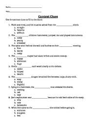 Context Clues Worksheet Fill In The Blank And Explain Context Clues Worksheets Context Clues Context
