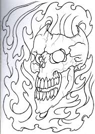 Evil Skull Tattoos Outlines Evil Skull Tattoo Tattoo Outline Flower Tattoo Drawings