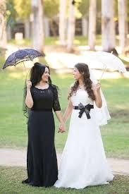 Black And White Attire Wedding A Black Dress A White Dress And A Hallowedding Wedding Dress Lesbian Black Wedding Dresses Lesbian Wedding