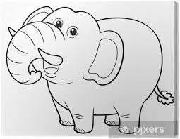 This elephant canvas is perfect for a baby shower gift, your little one's room, or just because you love elephants! Illustration Of Cartoon Elephant Coloring Book Canvas Print Pixers We Live To Change