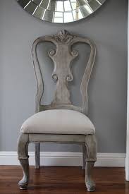 Thrifted Chair Painted With Annie Sloan Chalk Paint Paris Gray Old White And Dark Wax Chalk Paint Chairs Painted Bedroom Furniture Refurbished Furniture