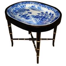 Antique English Blue And White Platter Tray Table 1stdibs Com Blue Willow China Blue And White China Blue White Decor