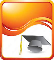 Graduation Cap And Tassel On Orange Wave Background Stock Vector Adobe Stock