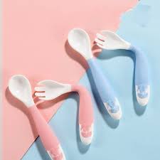 2pcs Bendable Baby Spoon Fork Set Toddler Infant Learning Tableware Flatware Utensils Kids Cutlery Eat Spoon Flexible Spoons 0 3 Utensils Aliexpress