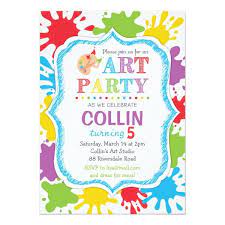 Art Party Invitation Art Party Birthday Invite Zazzle Com Art Party Invitations Birthday Invitations Art Birthday Invitations