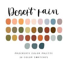 Desert Rain Color Palette Procreate Palette Ipad Pro Etsy Color Palette Color Swatches Color Palette Design