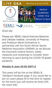 Why schools probably aren't covid hotspots. Sasma On Twitter Sasma Sasma Za In Partnership With Semli Uptuks Presents On Medical Guidelines Covid 19 Return To Sport With Martinschwellnus 8 June 2020 20 00 The Link Https T Co Jvxldlbepa Or Join Us On