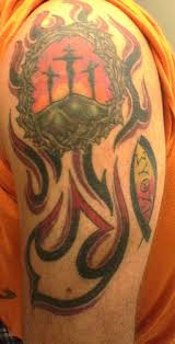 The ancient practice has been used to show status or tribal affinity, to decorate the body and sometimes as a form of punishment. Christian Tribal Tattoo With Golgotha Hill Tattooimages Biz