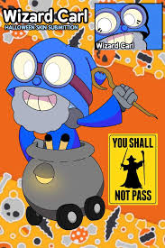 I'm going to be giving out three of. Halloween Skin Idea For Carl Brawl Stars Amino