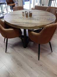 mango houten eettafel met diameter 130 cm 619 euro woonkamertafels eettafel stoelen interieur woonkamer