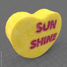Heart candy with sunshine message Stock 3D asset | Adobe Stock