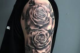 Mens traditional star of life rose flower arm tattoos. Top 81 Best Black And Gray Rose Tattoo Ideas 2021 Inspiration Guide