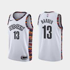 Switching from black to white but keeping the brooklyn camo trim, the new jersey recognizes. Nba Heat Pressed Men S White Brooklyn Nets 13 James Harden City 2020 21 Jersey Lazada Ph