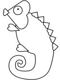 1) if you have javascript enabled you can click the print link in the top half of the page and it will automatically print the coloring page only and ignore the advertising and navigation at the top of the page. Chameleon Coloring Pages