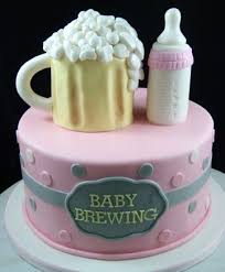 Whimsical Baby Shower Cake Baby Brewing Themed Cake Brew Baby Shower Whimsical Baby Shower Beer Baby Shower