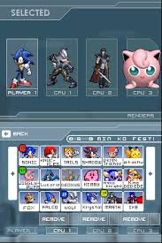 Player has the following buttons: Super Smash Bros Rumble Gamebrew