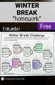 Winter Break Homework Christmas Kindergarten Winter Break Activities Holiday Homework