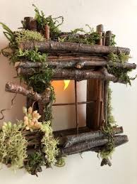 Fairy Window Mit Korb Mit Blumen Und Licht Handgefertigt Jedes Von Einer Art Welcome To Blog Peri Mobilyalari Minyatur Bahceler Bitki Askisi
