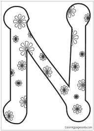 Number 5 with arms and legs. Letter N Image 5 Coloring Pages Alphabet Coloring Pages Coloring Pages For Kids And Adults