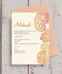 Personalised Indian Asian Orange Red Paisley Mehndi Baraat Cards Print Wedding Invitation Card Design Creative Wedding Invitations Indian Invitation Cards