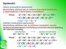 Sčítání a odčítání mnohočlenů č.2 (zš dobřichovice). Podil Deleni Mnohoclenu Ppt Stahnout