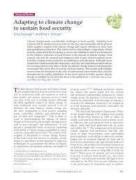 Pdf Adapting To Climate Change To Sustain Food Security