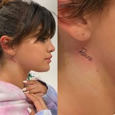 Did it again.rare, gomez captioned a video of herself checking. Et Canada On Instagram Selena Gomez Gets Inked With A New Neck Tattoo In Celebration Of Her Album Rare Small Neck Tattoos Behind Ear Tattoo Small Neck Tattoo