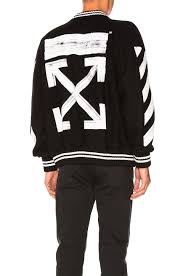 Black And White Varsity Jacket Off White Diag Brushed Varsity Jacket In Black Modesens Varsity Jacket Jackets Embroidered Jacket