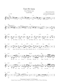 Tum Hi Aana Flute Violin Notes Marjaavaan Bollypiano Sheet Music Notes Flute Sheet Music Sheet Music