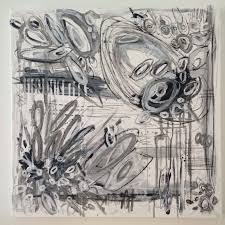 24 X 24 Black And White Acrylic Charcoal Carbon Pencil Watercolor Pencil On Gallery Canvas Amanda Leffel Art Al Fl Art Watercolor Pencils White Acrylics