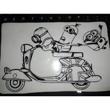 Gambar minion, pasti pada tau semua kan minion itu siapa?? Sticker Cutting Minions Vespa Keren Naik Motor Stiker Minion Shopee Indonesia