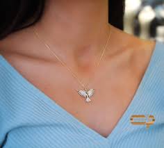 Gold Phoneix Necklace Gold Plated Pendants Gold Necklace Altin Kolye Anka Kusu Kolye 2020 Kus Kolye Kolyeler Altin