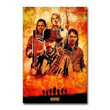Red dead redemption 2 will utterly consume players every waking moment with stunning graphics and a rich storyline with well over 60 hours of from the creators of grand theft auto v and red dead redemption, red dead redemption 2 is an epic tale of life in america at the dawn of the modern age. Red Dead Redemption 2 Game Canvas Poster Wall Art Print Painting 20x30 60x90cm Wallpaper Decorative Wall Picture For Living Room Painting Calligraphy Aliexpress