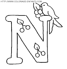 Coloriage Lettre Oiseaux Lettre N Coloriage Coloriage Noel Page De Coloriage