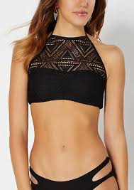 Black Crochet High Neck Bikini Top Rue21 S O S Sense Of